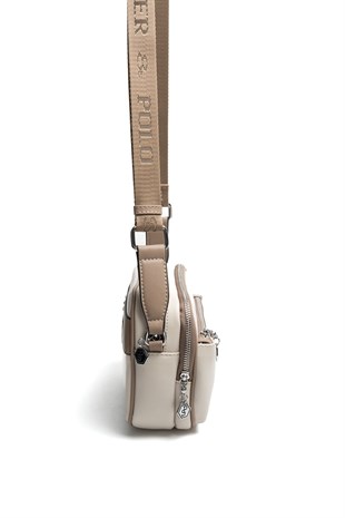 Silver Polo SP1162 Kadın Çapraz Çanta Düz Bej-Latte