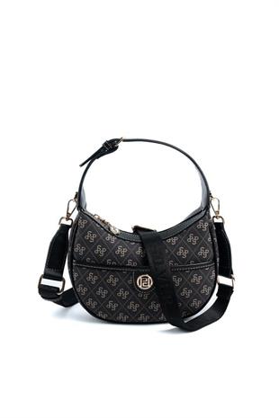 Silver Polo SP1194 Kadın Omuz Çantası Monogram Füme-Siyah