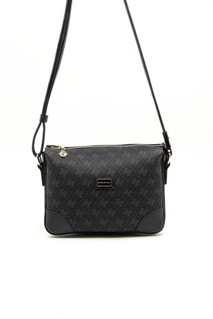 Silver & Polo SP784 Kadın Çapraz Çanta Monogram Siyah
