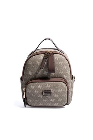 Silver & Polo SP1130 Kadın Sırt Çantası Monogram Y.Yeşil-Kahve