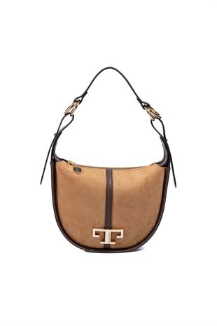 Silver & Polo SP1270 Kadın Omuz Çantası Süet Taba-Kahve