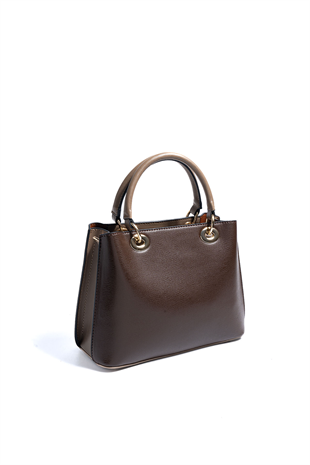 Silver & Polo SP1272 Kadın El Çantası Düz Kahve-Vizon