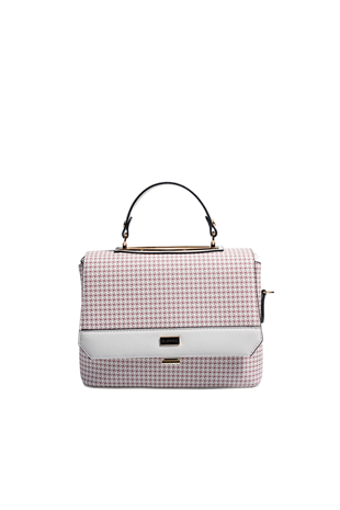 Silver & Polo SP838 Kadın Çapraz Çanta King Desen Bordo-Kemik