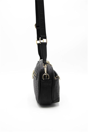 Silver & Polo SP1094 Kadın Çapraz Çanta Logolu Siyah-Siyah