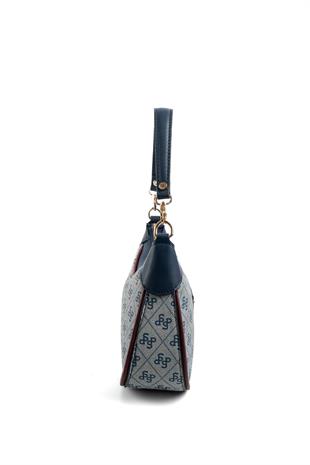Silver Polo SP1180 Kadın Omuz Çantası Monogram Gri-Laci-Bordo