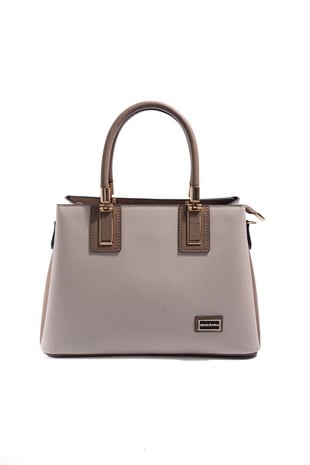 Silver & Polo SP1000 Kadın El Çantası Düz Bej-Latte