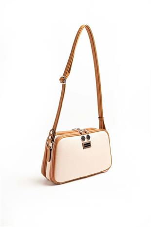 Silver & Polo SP899 Kadın Çapraz Çanta Petek Bej-A.Taba