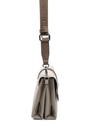 Silver & Polo SP1009 Kadın Çapraz Çanta Düz Bej-Latte