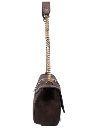 Silver Polo SP1139 Kadın Çapraz Çanta Süet Kahve-Kahve