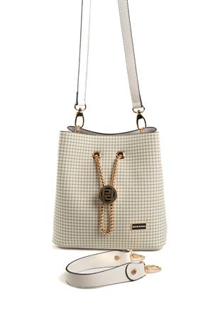 Silver & Polo Yeşil - Kemik SP967 Kadın Çapraz Çanta