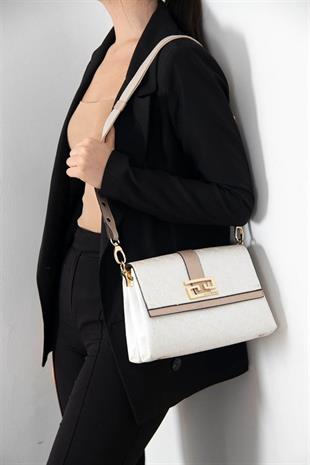 Silver & Polo SP1009 Kadın Çapraz Çanta Logolu Sedef-S.Nut