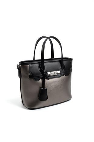 Silver & Polo Platin - Siyah SP1185 Kadın El Çantası
