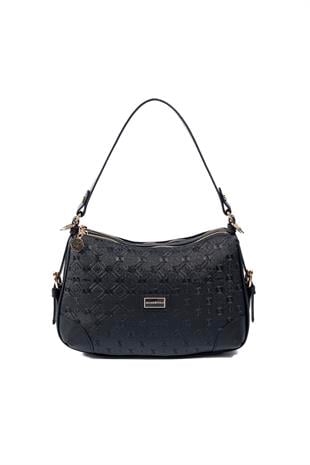 Silver & Polo SP1269 Kadın Omuz Çantası Logolu Siyah-Siyah