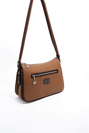 Silver & Polo SP818 Kadın Çapraz Çanta Petek Karamel-Kahve