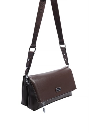 Silver & Polo SP1278 Kadın Çapraz Çanta Düz Kahve-Kahve