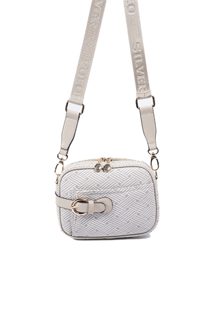 Silver & Polo SP1256 Kadın Çapraz Çanta Ekose Line Kare Bej-Kum Beji