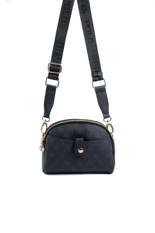 Silver & Polo SP1144 Kadın Çapraz Çanta Monogram Siyah