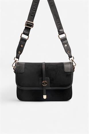 Silver & Polo SP1182 Kadın Çapraz Çanta Süet Siyah