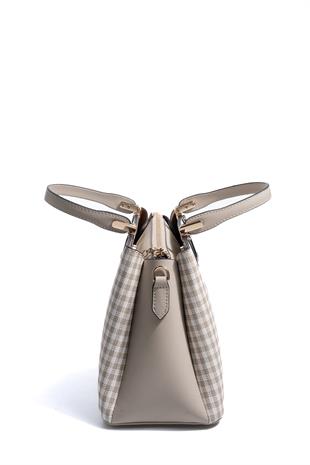 Silver & Polo SP1253 Kadın El Çantası Ekose Line Kare Kum Beji-Kum