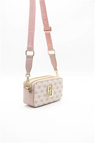 Silver Polo SP1078 Kadın Çapraz Çanta Monogram Pembe-Pudra