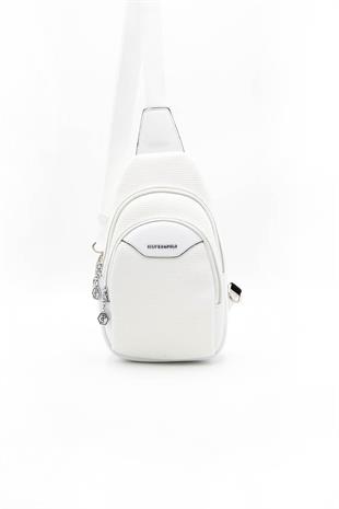 Silver & Polo SP959 Kadın Vücut Çantası Petek Beyaz