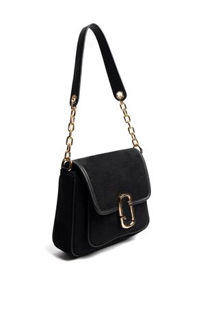 Silver & Polo SP1147 Kadın Omuz Çantası Süet Siyah-Siyah