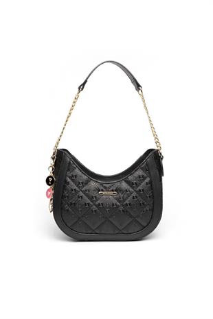 Silver & Polo SP1168 Kadın Omuz Çantası Logolu Siyah-Siyah