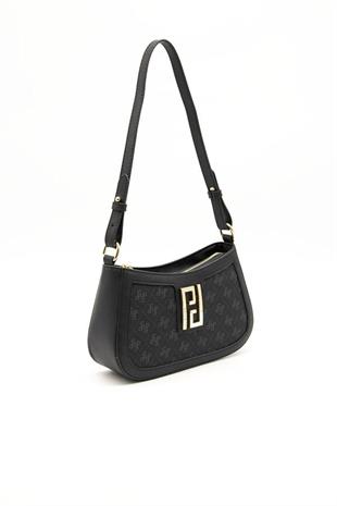 Silver & Polo SP1132 Kadın Çapraz Çanta Monogram Siyah