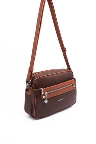 Silver & Polo SP753 Kadın Çapraz Çanta Petek Kahve-Taba