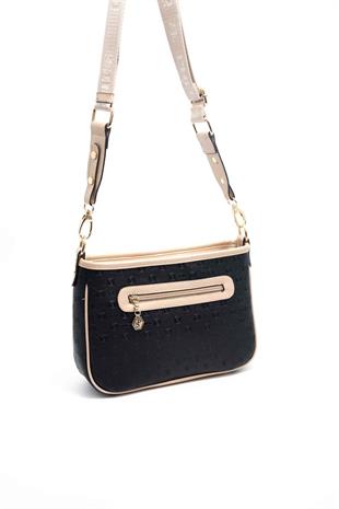 Silver & Polo SP1160 Kadın Çapraz Çanta Logolu Siyah-S.Nut