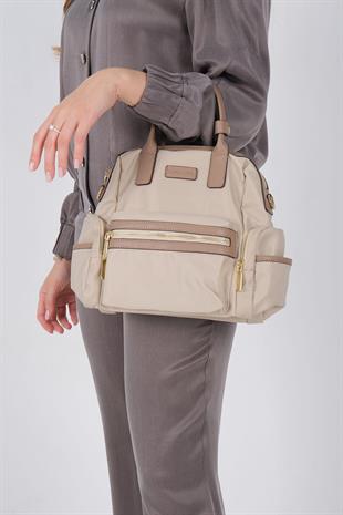 1211 Kadın Sırt Çantası  Bej-Kum