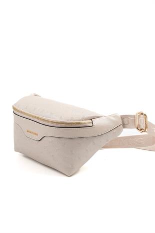 Silver & Polo SP1192 Kadın Bel Çantası Logolu Bej-S.Bej