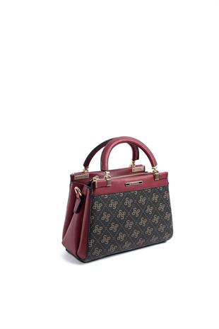 Silver & Polo Kahve Sarı - Bordo SP1193 Kadın El Çantası