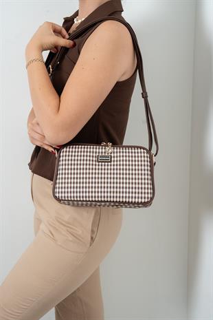 Silver & Polo Kahve Sarı - Kahve SP899 Kadın Çapraz Çanta