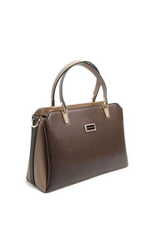 Silver & Polo SP9721 Kadın El Çantası Düz Kahve-Latte