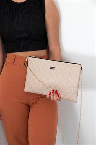 Silver & Polo SP1034 Kadın Portföy & Clutch Logolu Nut-Siyah