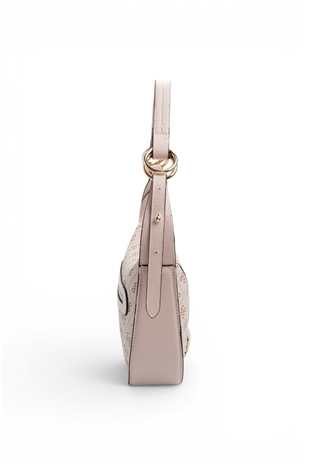 Silver Polo SP1270 Kadın Omuz Çantası Monogram Pembe-Pudra