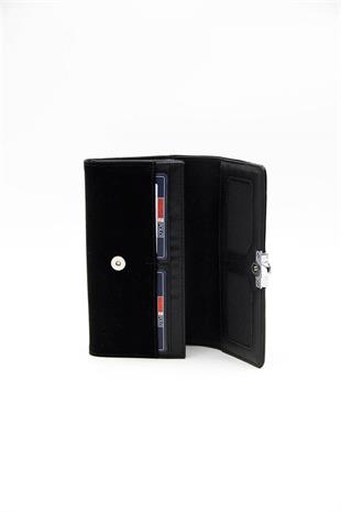 Silver Polo Siyah - Rugan Siyah Fashion Kadın Cüzdan ve Kartlık SP979