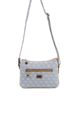 Silver & Polo SP818 Kadın Çapraz Çanta Monogram Mavi-Ten