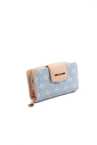 Silver & Polo SP1202 Kadın Cüzdan & Kartlık Monogram Mavi-Ten