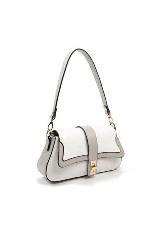 Silver & Polo SP1177 Kadın Omuz Çantası Logolu Beyaz-A.Gri