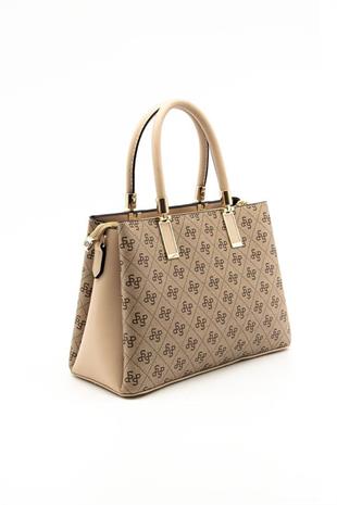 Silver & Polo SP1000 Kadın El Çantası Monogram Koyu Bej-Ten
