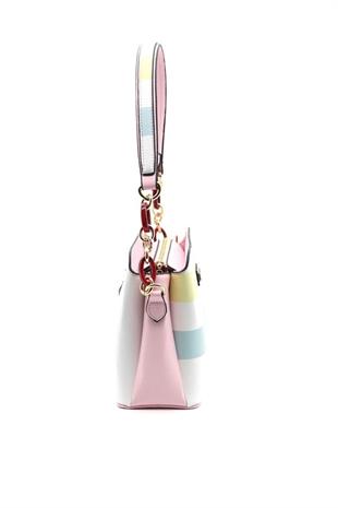 Silver Polo SP937 Kadın Omuz Çantası Ekose Lila-Pembe