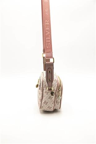 Silver Polo SP1111 Kadın Çapraz Çanta Monogram Pembe-Pudra