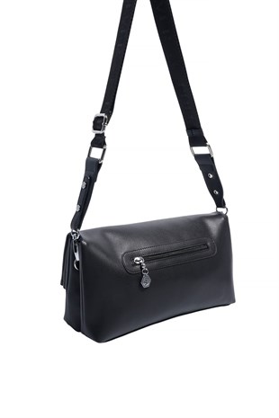 Silver Polo SP1278 Kadın Çapraz Çanta Düz Siyah-Siyah