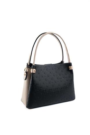 Silver & Polo SP1254 Kadın El Çantası Logolu Siyah-S.Nut