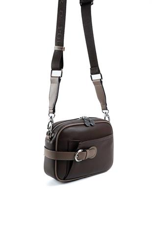 Silver & Polo SP1256 Kadın Çapraz Çanta Düz Kahve-Vizon