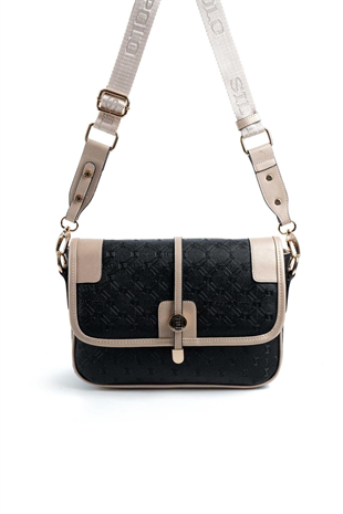 Silver & Polo SP1182 Kadın Çapraz Çanta Logolu Siyah-S.Nut