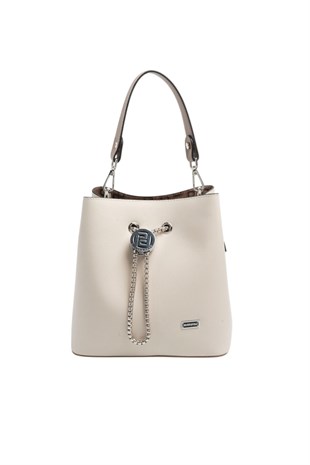 Silver & Polo SP967 Kadın Çapraz Çanta Düz Bej-Latte