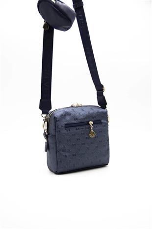 Silver & Polo SP1038 Kadın Çapraz Çanta Logolu Lacivert-Lacivert